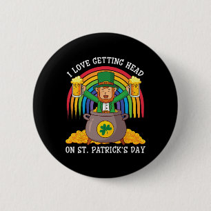 Badge Rond 5 Cm Lutin Boit Bière J'adore Faire L'amour Le Jour De