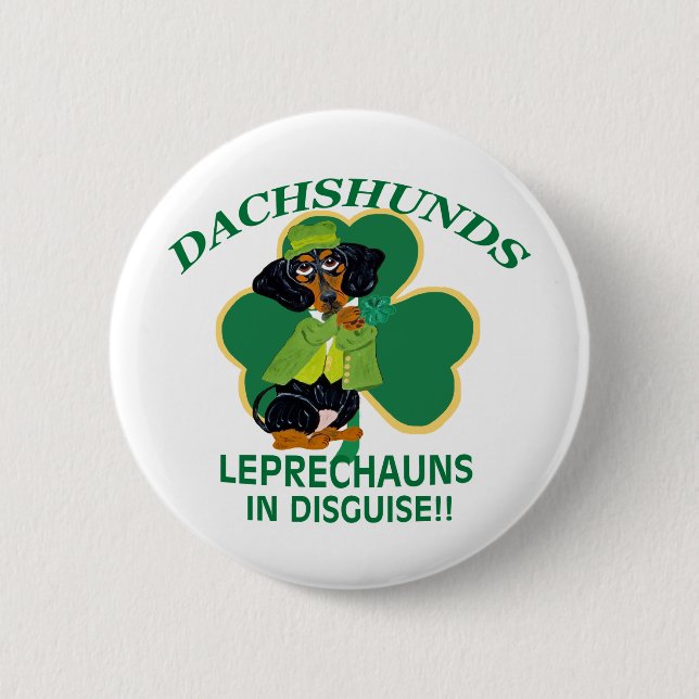 Badge Rond 5 Cm Lutin de Dachshund (Devant)