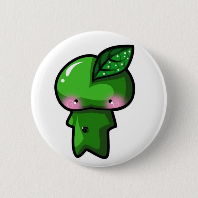 Badge Rond 5 Cm Lutin de feuille (Devant)