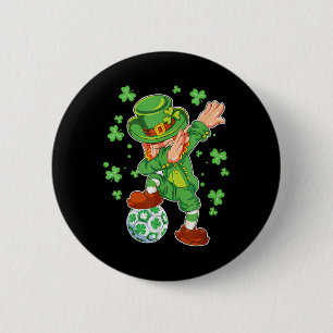 Badge Rond 5 Cm Lutin de football Saint-Patrick garçons filles hom