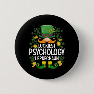 Badge Rond 5 Cm Lutin de psychologie le plus chanceux de la Saint-