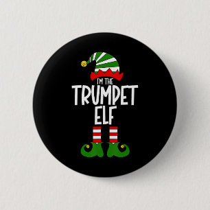 Badge Rond 5 Cm Lutin Trompette Instrument de Musique de Noël Corr