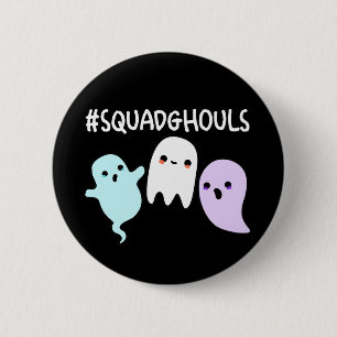 Badge Rond 5 Cm Lutins de l'escouade Halloween drôle de fantôme Pu
