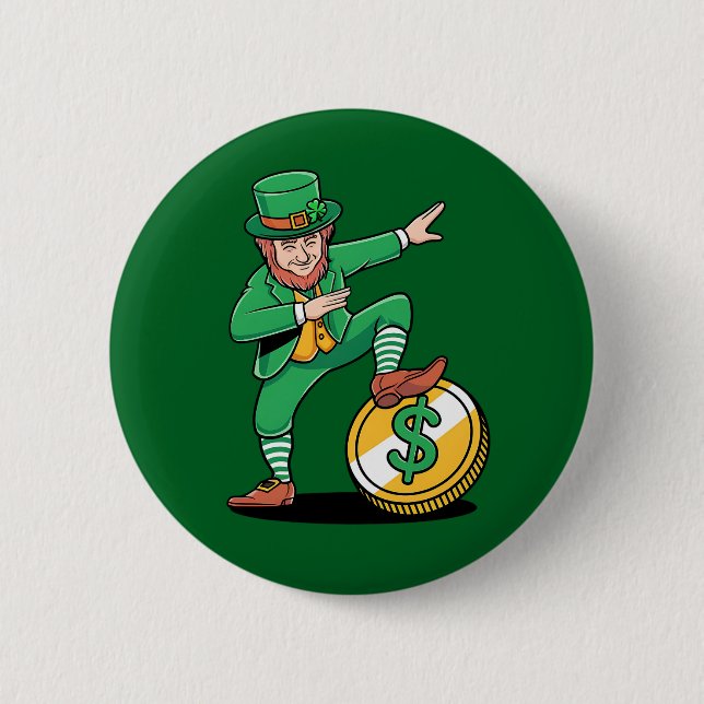 Badge Rond 5 Cm Lutins qui font le dab, drôle de jour de la Saint- (Devant)