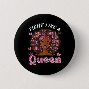 Badge Rond 5 Cm Lutte contre le cancer du sein comme Queen Afro Su