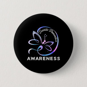Badge Rond 5 Cm Lutte Contre Le Suicide De La libellule Rose Et Le