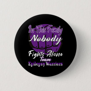 Badge Rond 5 Cm Lutte Epilepsie Guerrier Purple Ribbon Epilepsie S