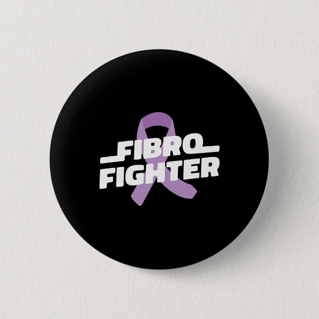 Badge Rond 5 Cm Lutte - Fibromyalgie Sensibilisation au ruban viol (Devant)