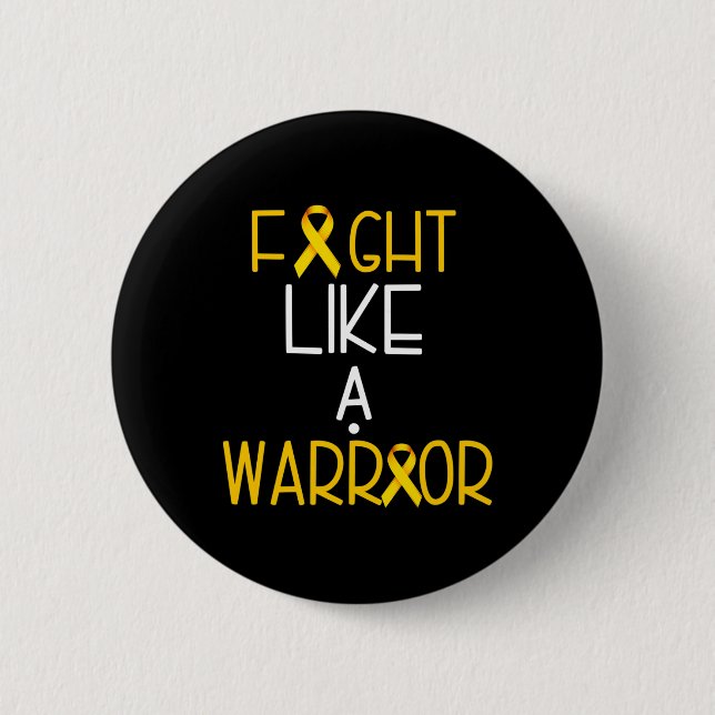 Badge Rond 5 Cm Lutter comme un guerrier Sensibilisation au cancer (Devant)