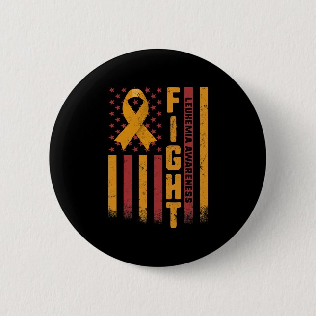 Badge Rond 5 Cm Lutter contre la leucémie Sensibilisation Orange R (Devant)