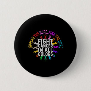 Badge Rond 5 Cm Lutter Contre Le Cancer De Toutes Les Couleurs - F