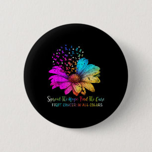 Badge Rond 5 Cm Lutter Contre Le Cancer De Toutes Les Couleurs Rép
