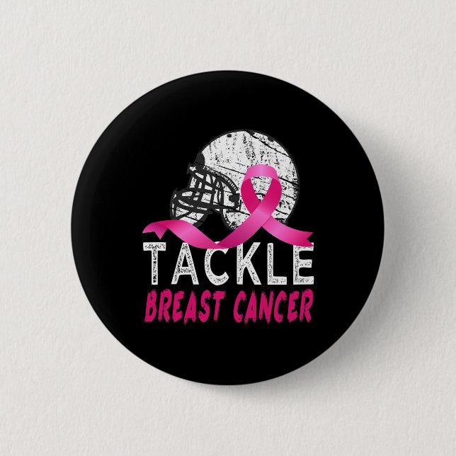 Badge Rond 5 Cm Lutter contre le cancer du sein Survivant Football (Devant)
