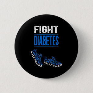 Badge Rond 5 Cm Lutter contre le diabète Bleu Ruban Scute Ss Cute