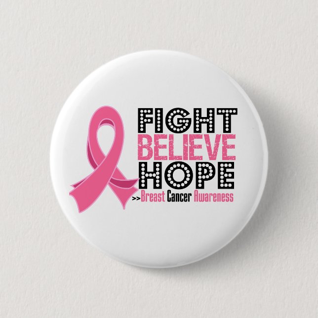 Badge Rond 5 Cm Lutter contre l'espoir - Cancer du sein (Devant)