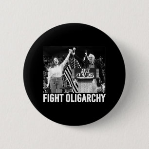 Badge Rond 5 Cm Lutter Contre L'Oligarchie Bernie Sanders Et Aoc N