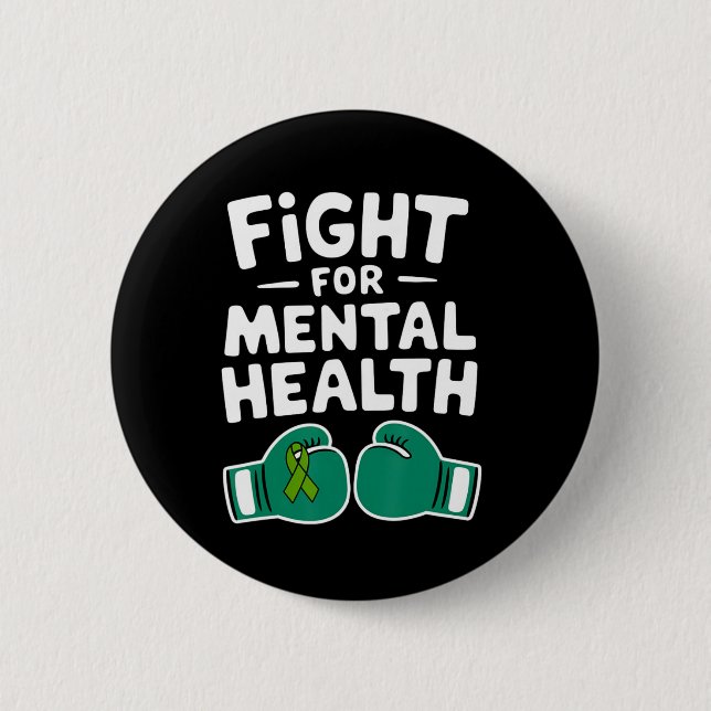 Badge Rond 5 Cm Lutter Pour La Sensibilisation À La Santé Mentale  (Devant)