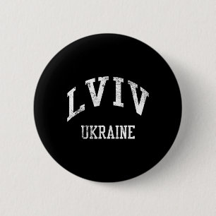 Badge Rond 5 Cm Lviv Ukraine Rétro Années 70 Style Sportif Univers