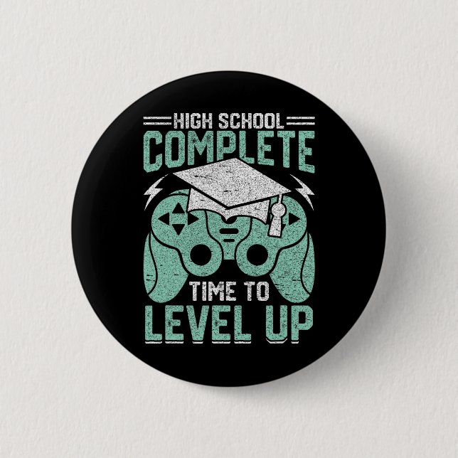 Badge Rond 5 Cm Lycée Durée Complète Pour Niveau Jeu Vidéo G (Devant)