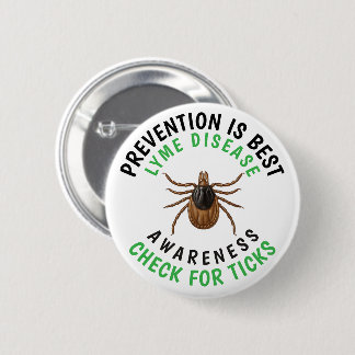 Badge Rond 5 Cm Lyme Disease Awareness | Deer Tick 