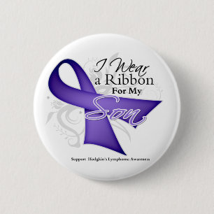 Badge Rond 5 Cm Lymphome violet de Hodgkins de ruban de fils