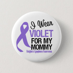 Badge Rond 5 Cm Lymphome violet de Hodgkins de ruban de maman