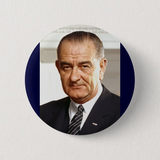 Badge Rond 5 Cm Lyndon B. Johnson 36e président (Devant)