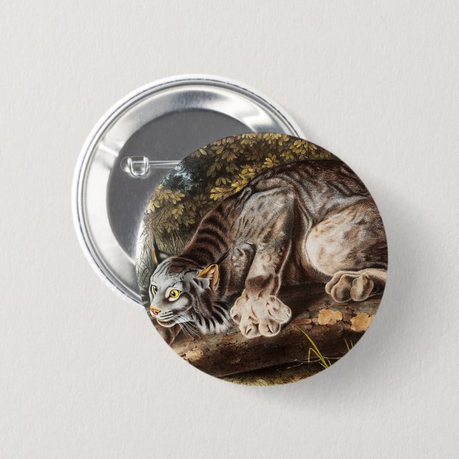 Badge Rond 5 Cm Lynx Canada (Devant & derrière)