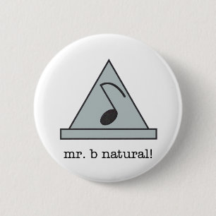 Badge Rond 5 Cm M. b naturel ! bouton