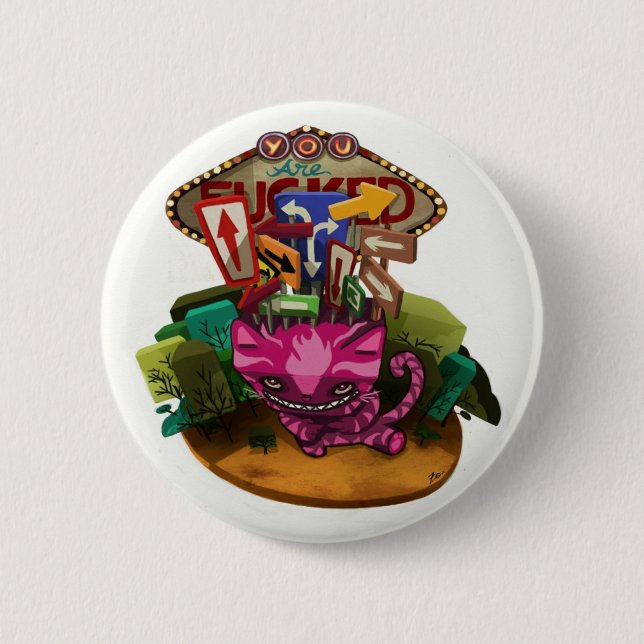 BADGE ROND 5 CM M. CHESHIRE DIT… BOUTON (Devant)