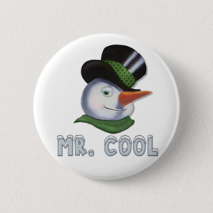Badge Rond 5 Cm M. Cool - Snowman