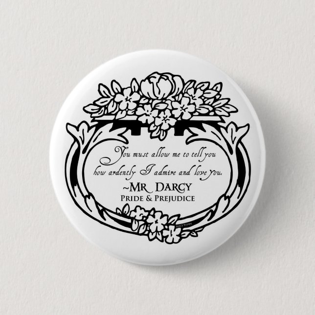 Badge Rond 5 Cm M. Darcy Loves et admire (Devant)