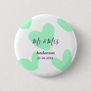 Badge Rond 5 Cm M. et Mme ajoutent le nom de famille date année ca
