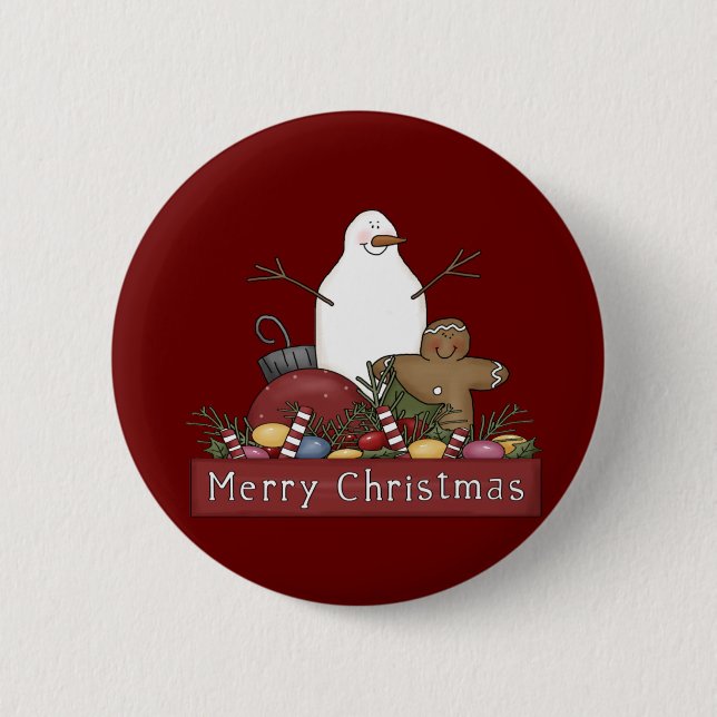 Badge Rond 5 Cm M. et Mme Snowman (Devant)