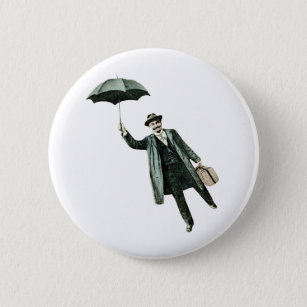 Badge Rond 5 Cm M. Magic et son parapluie de vol