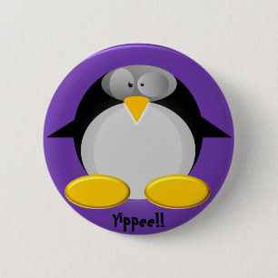 Badge Rond 5 Cm M. Penguin ..... hourra ! !
