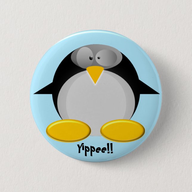 Badge Rond 5 Cm M. Penguin ..... hourra ! ! ! (Devant)