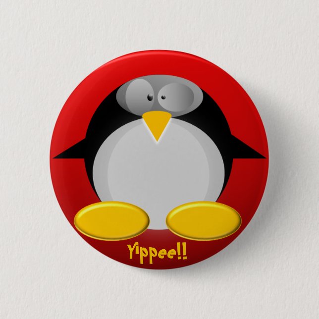 Badge Rond 5 Cm M. Penguin ...... hourra ! ! (Devant)