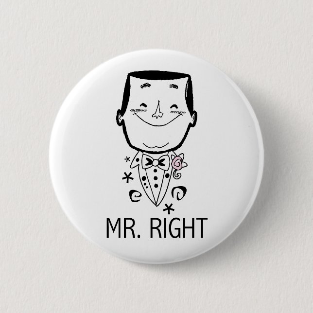 Badge Rond 5 Cm M. Right T-shirts et cadeaux (Devant)