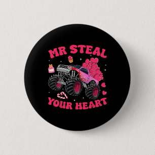Badge Rond 5 Cm M. Voleur de cœur amoureux des camions monstres ro