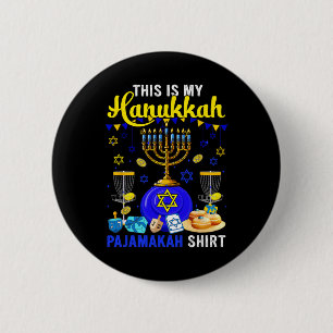 Badge Rond 5 Cm Ma chemise de pyjama Hanukkah de joueur de golf à