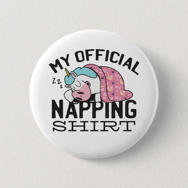 Badge Rond 5 Cm Ma chemise de sieste officielle - Lazy sommeil Uni (Devant)