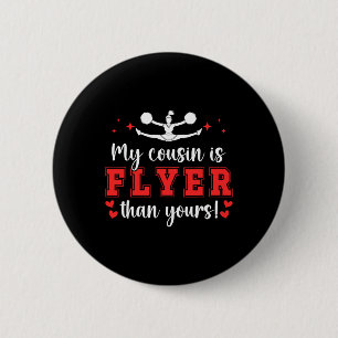 Badge Rond 5 Cm Ma cousine est une cheerleader volante cousine d'u