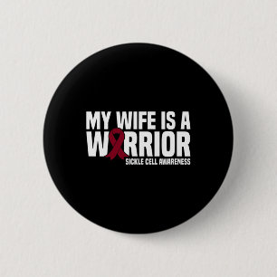 Badge Rond 5 Cm Ma femme est une guerrière Burgundy Ribbon Sickle