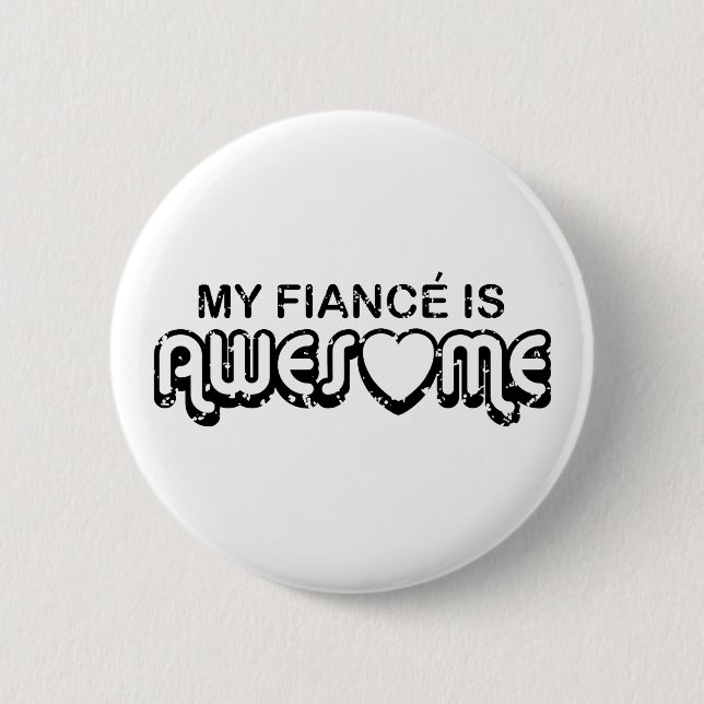 Badge Rond 5 Cm Ma fiance est géniale (Devant)
