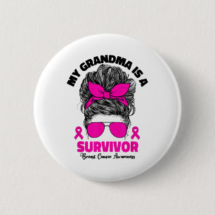 Badge Rond 5 Cm Ma Grand-Mère Est Un Épingle De Soutien Au Cancer