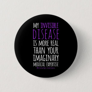 Badge Rond 5 Cm Ma Maladie Invisible Est De Réels Académènes De Fi