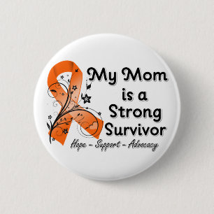 Badge Rond 5 Cm Ma maman est un ruban fort d'orange de survivant