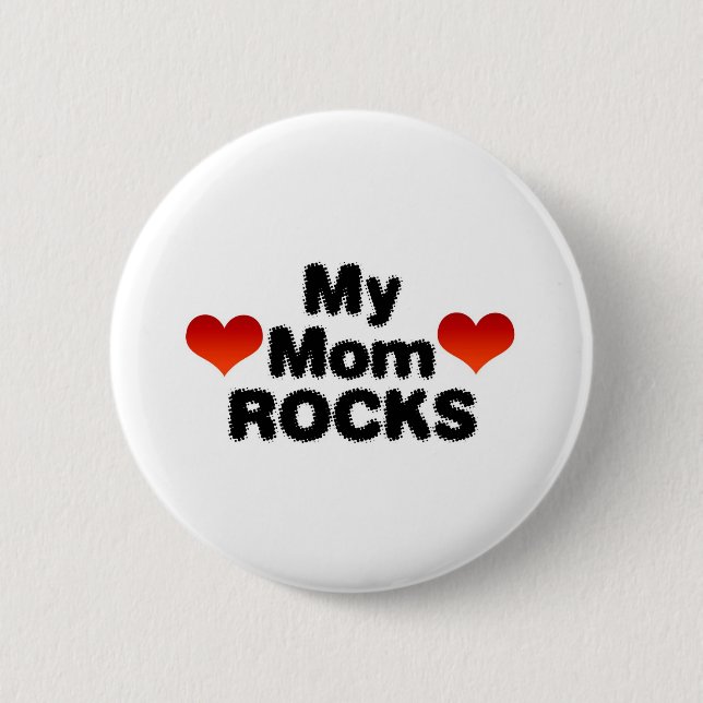 Badge Rond 5 Cm Ma maman Rocks (Devant)