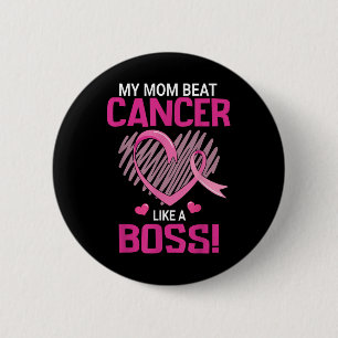 Badge Rond 5 Cm Ma Mère Battre Le Cancer Du Sein Comme Un Guerrier